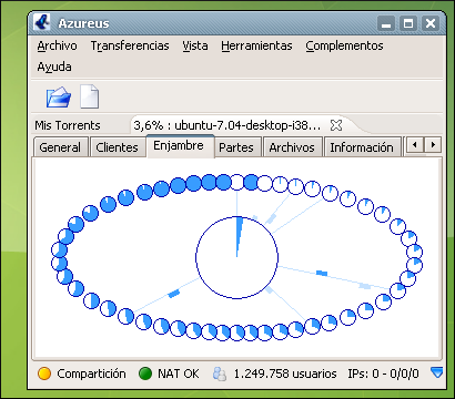 Bajando Ubuntu con Azureus