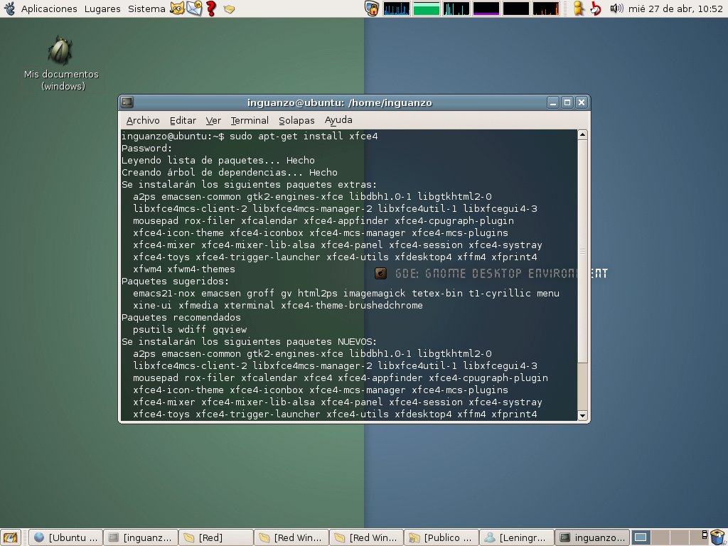 Instalar xfce4 en ubuntu Instalar xfce4 es sencillo en ubuntu