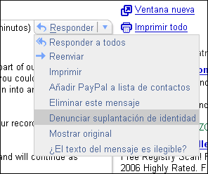 Denunciar phishing