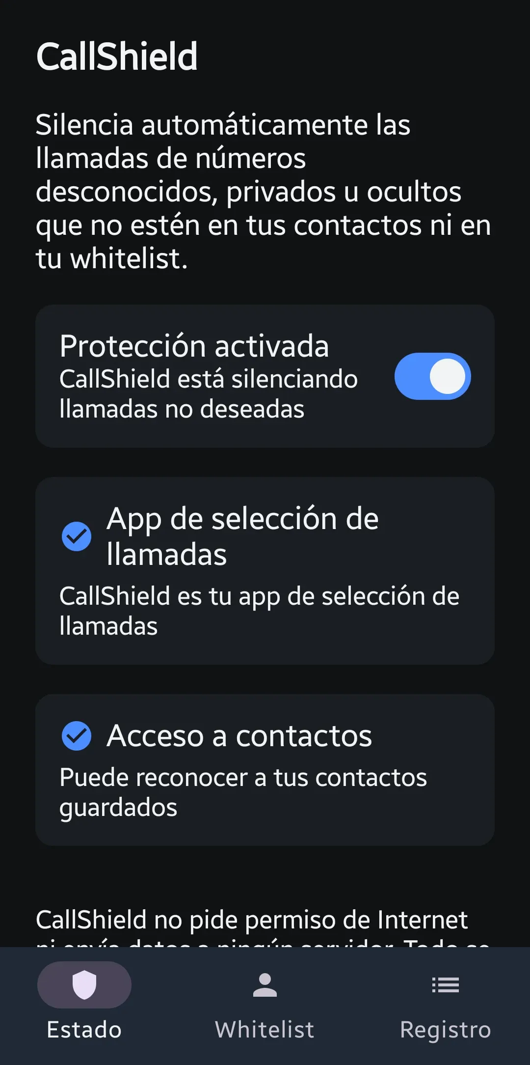 Estado de la aplicación