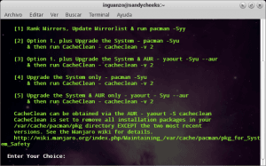 Allservers.sh : Un script para actualizar Manjaro Linux allservers menu principal