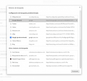 Administrador de buscadores en Chrome