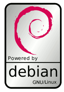 debian powered sticker