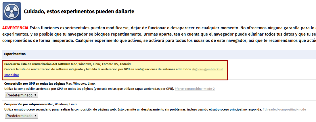 Activar esta opción