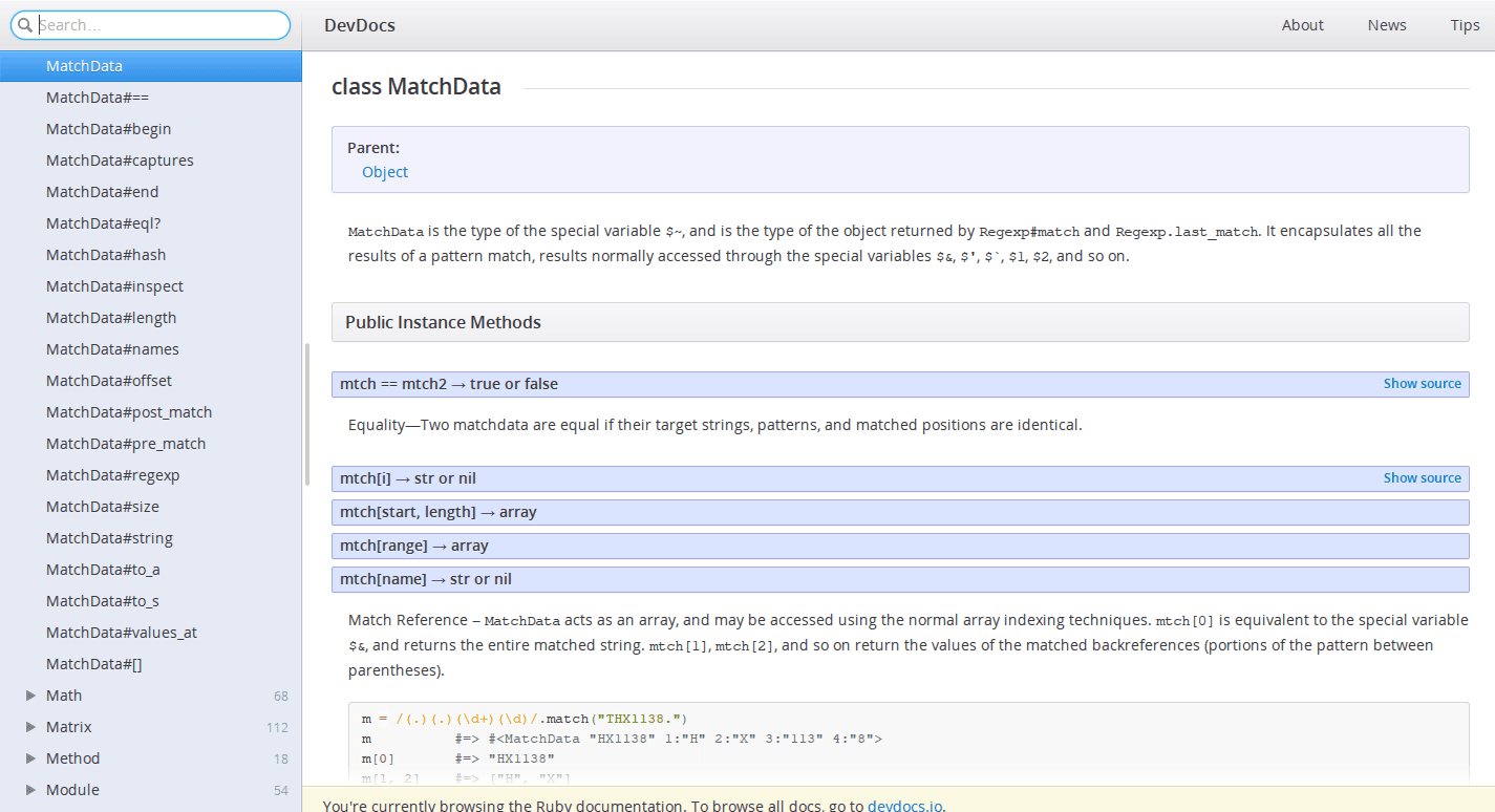 DevDocs Ruby