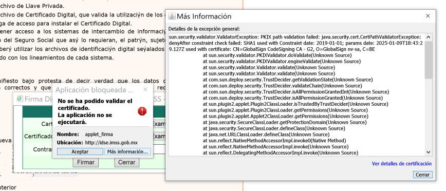 ¿Problemas con la página del IDSE IMSS? Tips y soluciones error applet firma