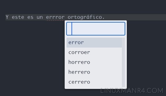 Corrector ortográfico en español