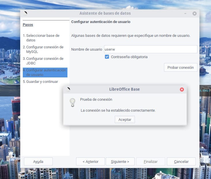 Prueba de conexión