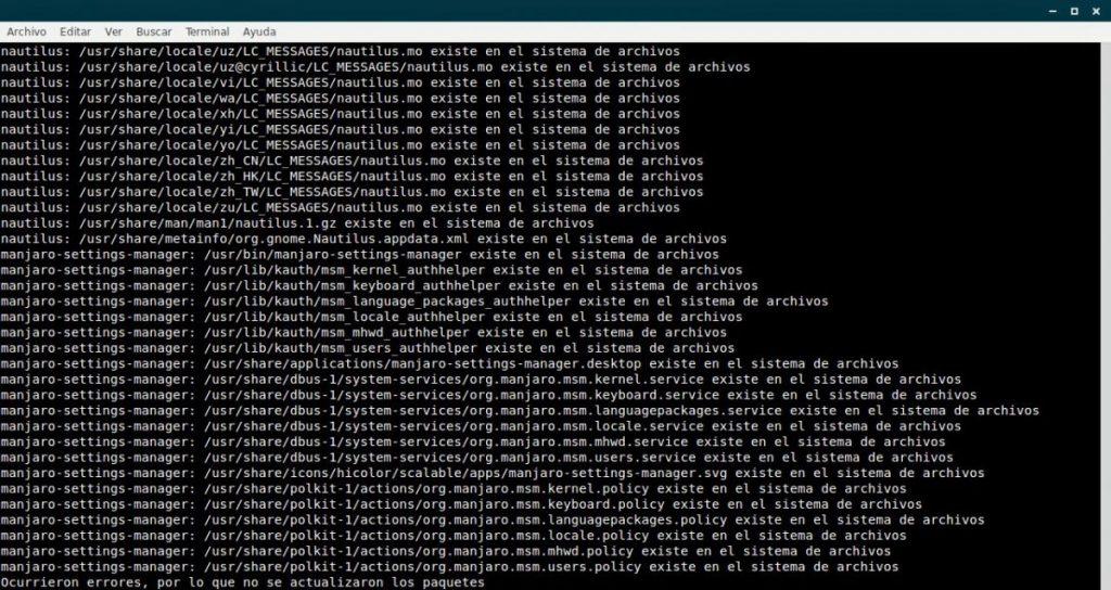 archivo existe en el sistema de archivos.