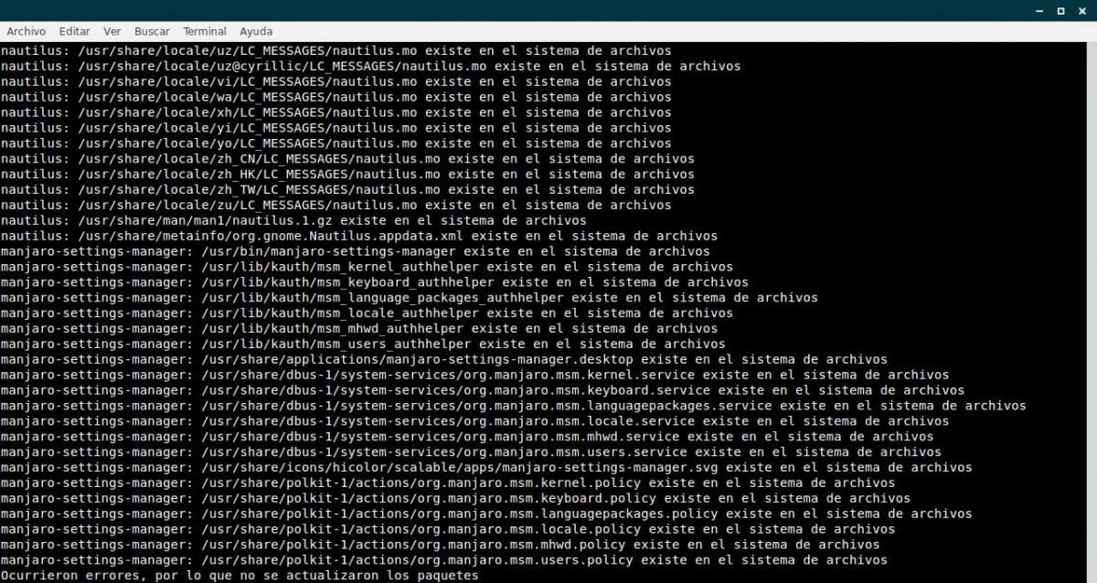 archivo existe en el sistema de archivos.