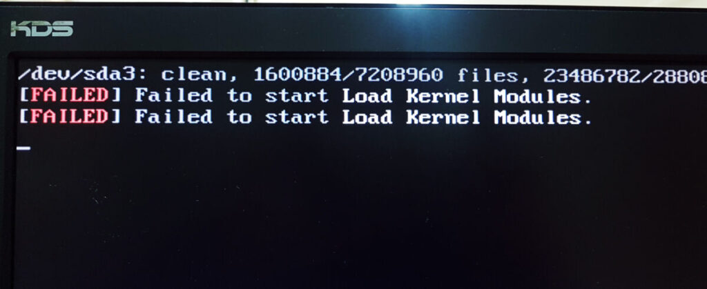 Failed to start Load Kernel Modules