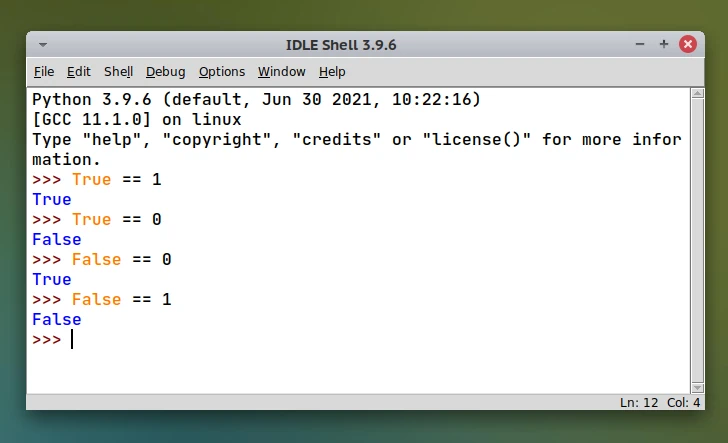 En Python True es igual a 1, False es igual a cero.