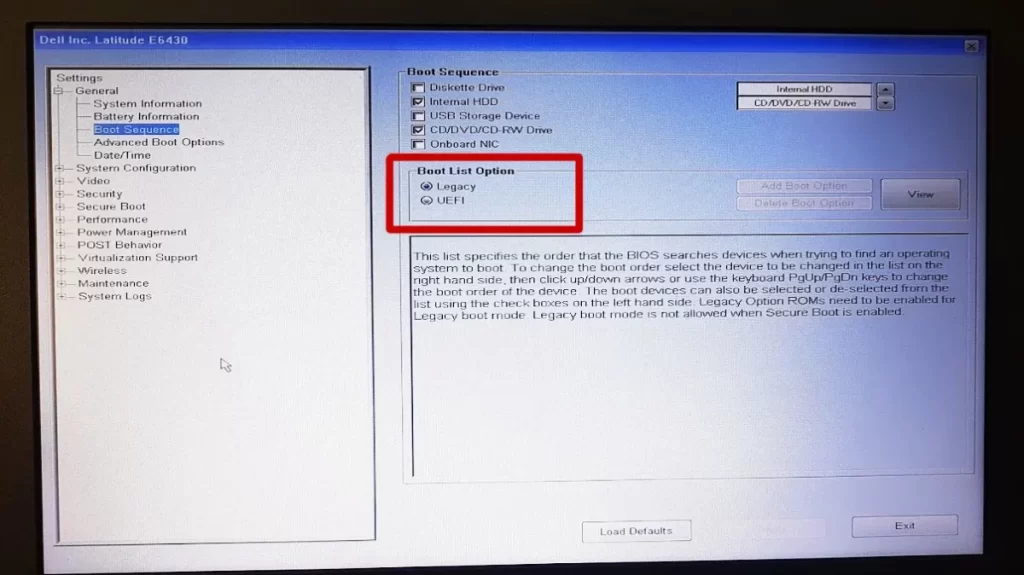 Desactivando UEFI con el modo Legacy