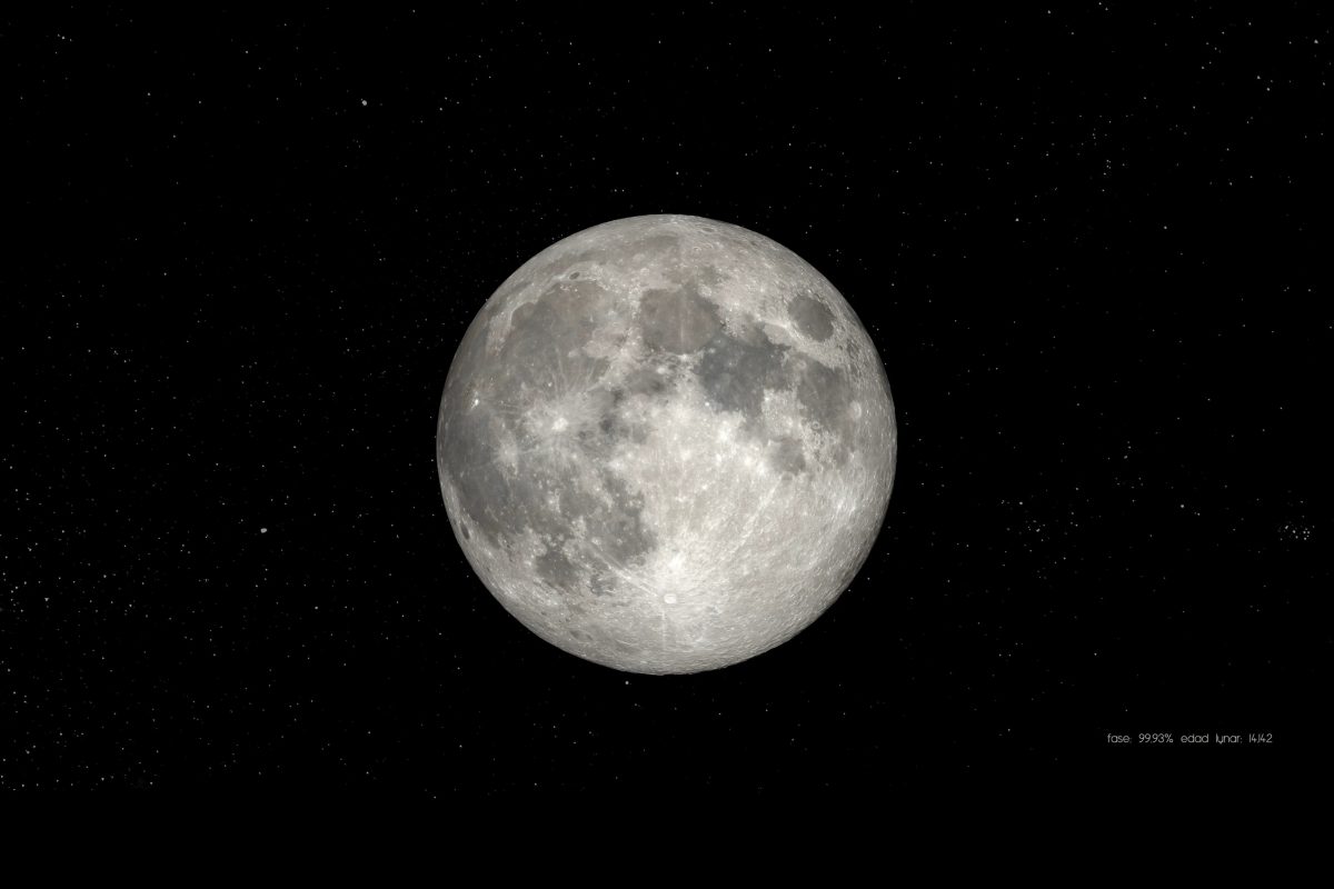 Fases lunares: un programa en Python, un script en Bash y un calendario web luna llena 12 feb 2025
